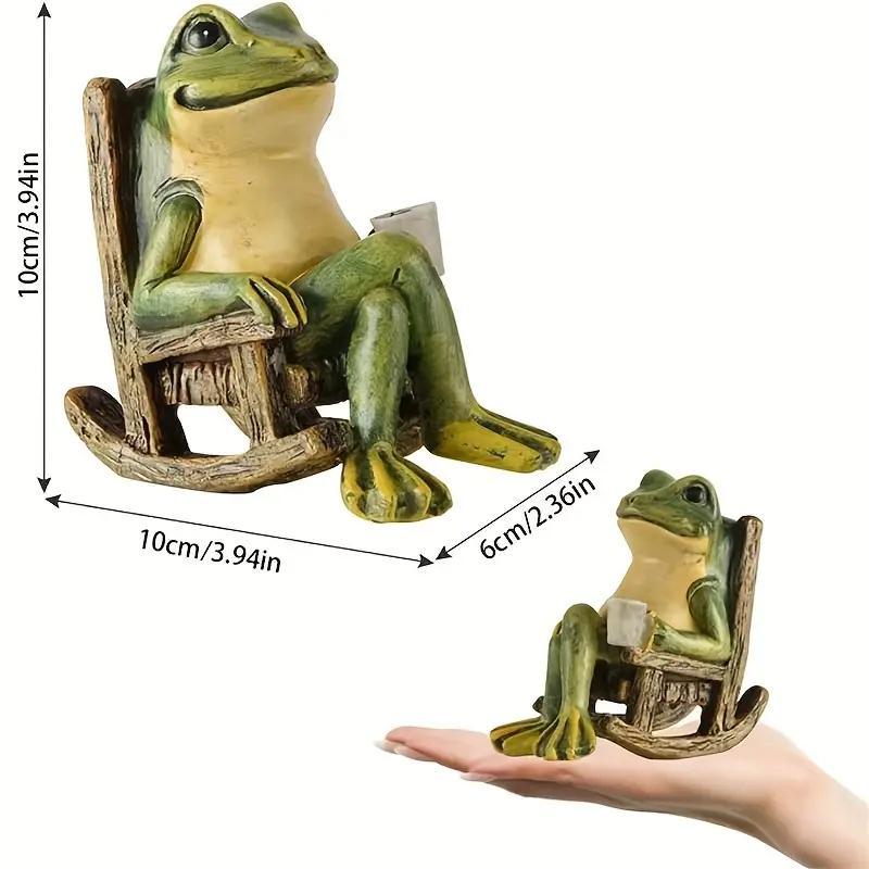 Solar Powered Mini Frog Garden Statue, Frog Design Garden Decoration, Garden Sculpture for Indoor & Outdoor Decor, Ideal Gift for Halloween & Christmas, Decorative, Garden Accessories