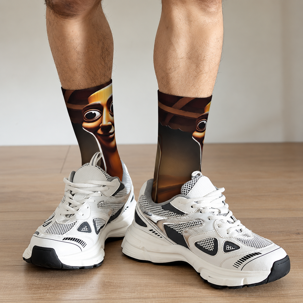 Tung Tung Tung Sahur Meme Socks, Funny Brainrot Novelty Crew Socks, Stretch Hip-Hop Print Socks, 1 Pair or 3 Pairs, Funny Christmas Gift