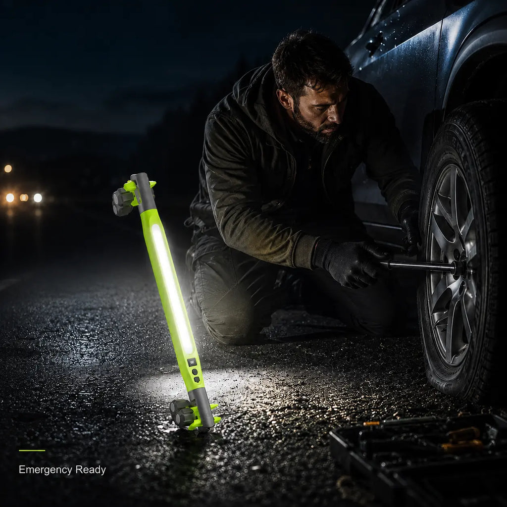 Rechargeable COB Work Light, USB-C Magnetic LED Inspection Light with Hook & Clamp, 360° Rotating Portable Mechanic Light for Car Repair, Emergency, Camping, Father’s Day Gifts for Men & Dad