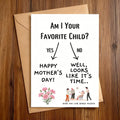 Funny Mother’s Day Card - "Favorite Child" Gag Gift for Mom, Humorous Birthday Card, "Hope You Like Bingo" Joke Card, Blank Inside with Premium Kraft Envelope