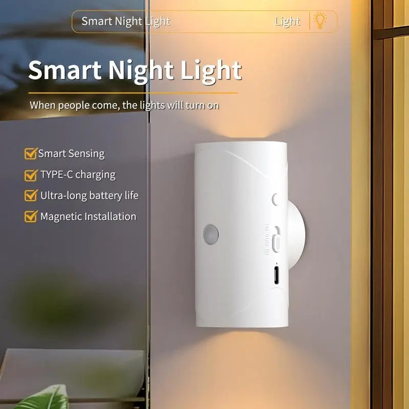 4/2/1-Pack Smart Motion Sensor Night Lights - RGB Color Lights with 2 Modes! 1500mAh USB Charging & Magnetic Step Lights for Stairs, Hallway, Wardrobe - Dimmable Mood Bedside Lighting | Holiday Gifts for Family, Couples, Kids(Christmas, Valentine's Day)