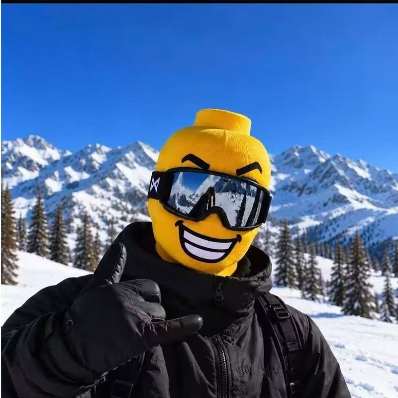 Funny Yellow Full Face Ski Mask | Windproof Balaclava for Skiing, Snowboarding, Cycling & Outdoor Adventures