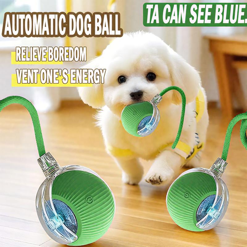 Interactive Dog Cat Toys Durable USB Rechargeable Automatic Rolling Ball with Obstacle Avoidance for Small Medium Large Pets