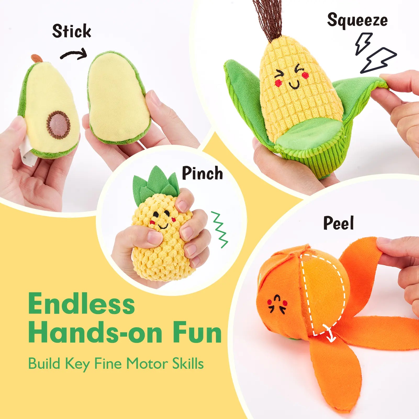 Hahaland 16Pcs My First Fruit Vegetable Color Sorting Play Food-Crinkle,Rattle,preschool Toy,Baby Toys 6-12 Months Montessori learning Toys for 1 Year Old Boy Girl Gifts Toddler Easter Basket Stuffers