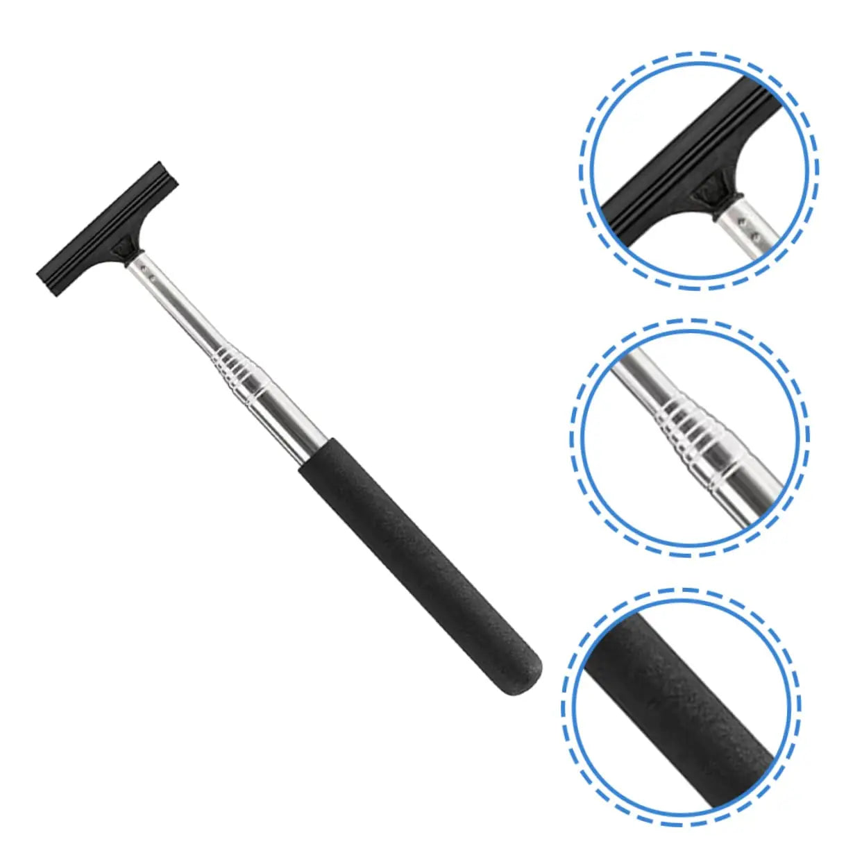 Car Rearview Mirror Wiper, Retractable Car Side Mirror Squeegee with Long Handle