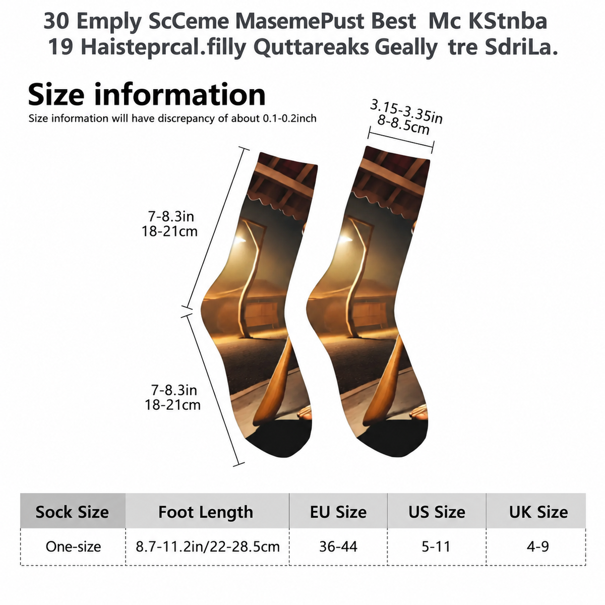 Tung Tung Tung Sahur Meme Socks, Funny Brainrot Novelty Crew Socks, Stretch Hip-Hop Print Socks, 1 Pair or 3 Pairs, Funny Christmas Gift