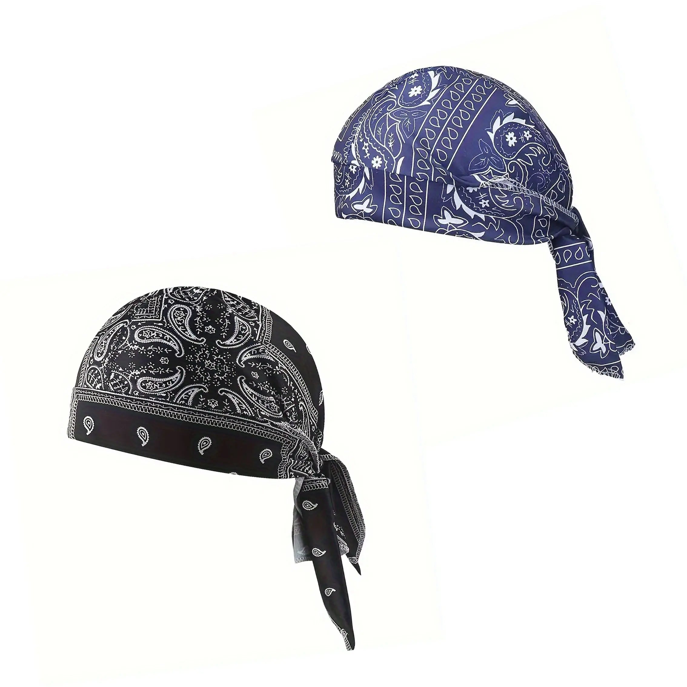 Paisley Cooling Headscarf Cap Set, Motorcycle Pirate Head Wrap Safety Helmet Liner, Elastic Fit Hand Washable Multifunctional Outdoor Headwear for Athletes & Outdoor Enthusiasts