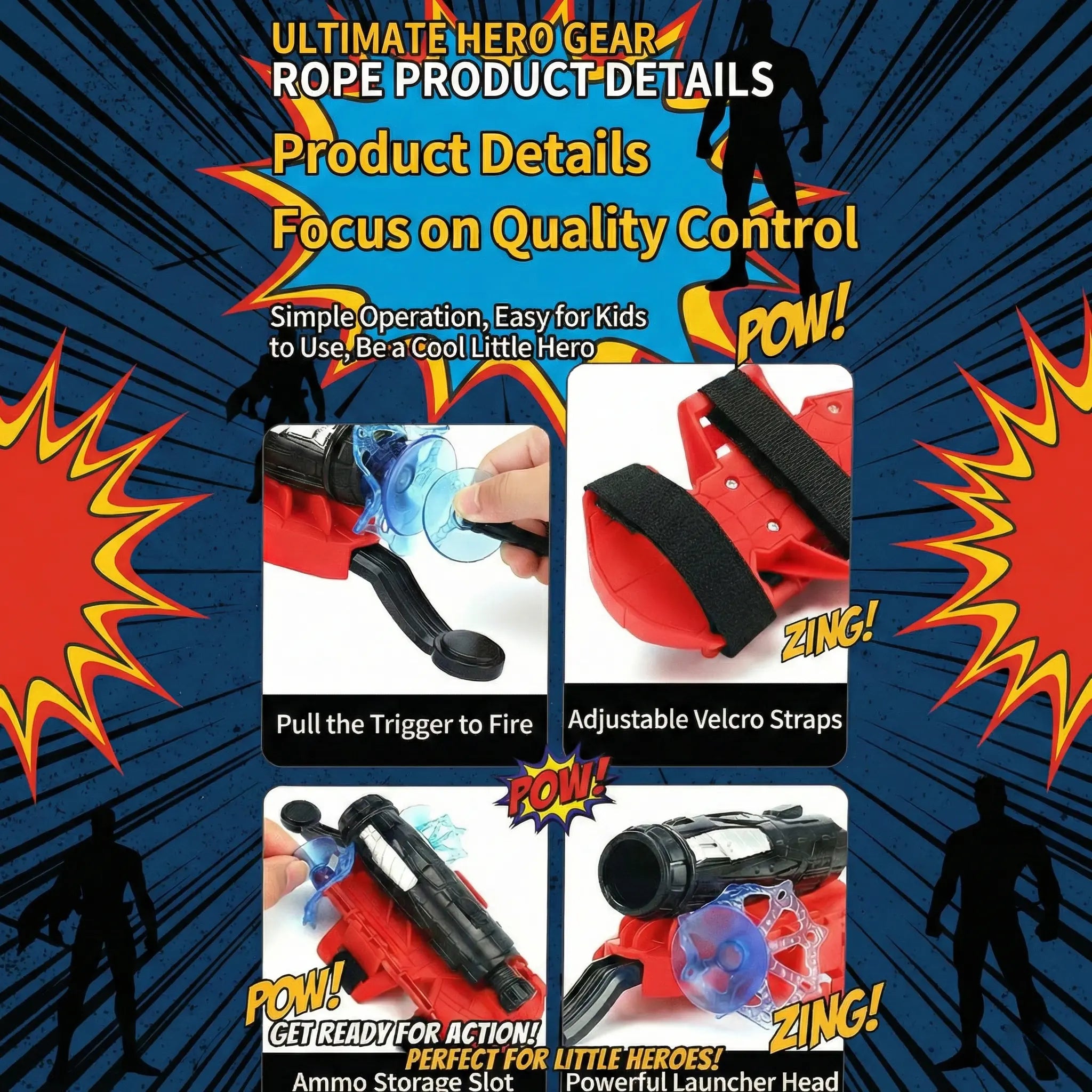 Superhero String Shooter Toy Set - Ages 4+ Gift