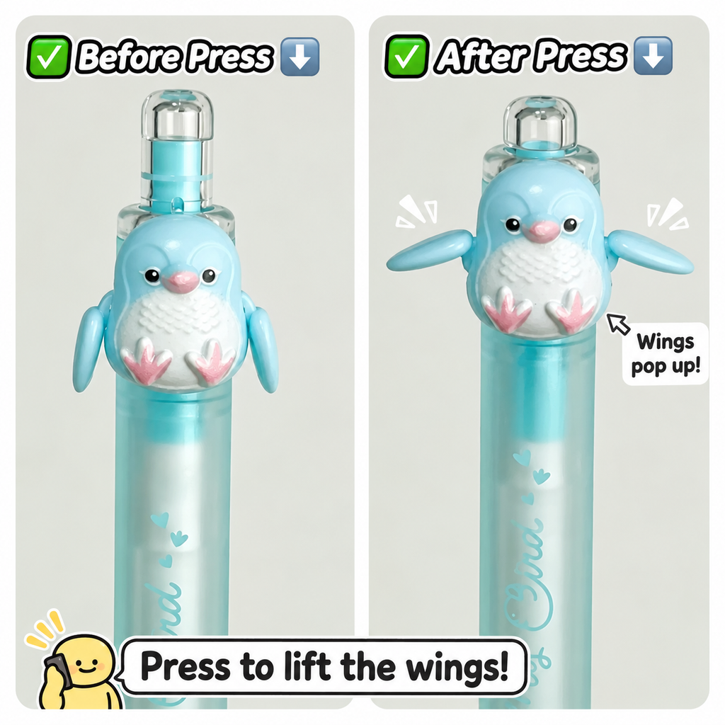7-Style Interactive Pen Set, Cute Multi-Color Novelty Pens with Wings, Birds, Peacock, Magnetic & Transforming Designs for School, Office, Journaling & Gifts