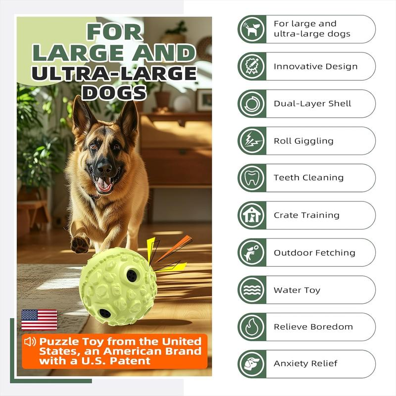 Extra-Large Dog Giggle Ball for Aggressive Chewers - Indoor/Outdoor