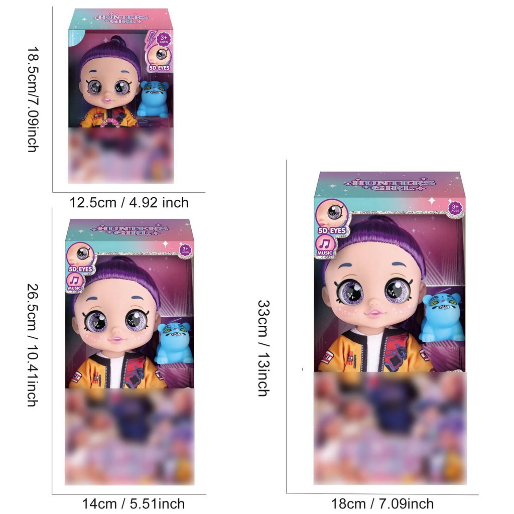 Kpop Anime Action Figure Dolls, Rumi Mira Zoey Idol Group Toys, 5D Shiny Eyes, Musical Jointed, Fan Collection & Kids Gift, 7/10/13 Inch