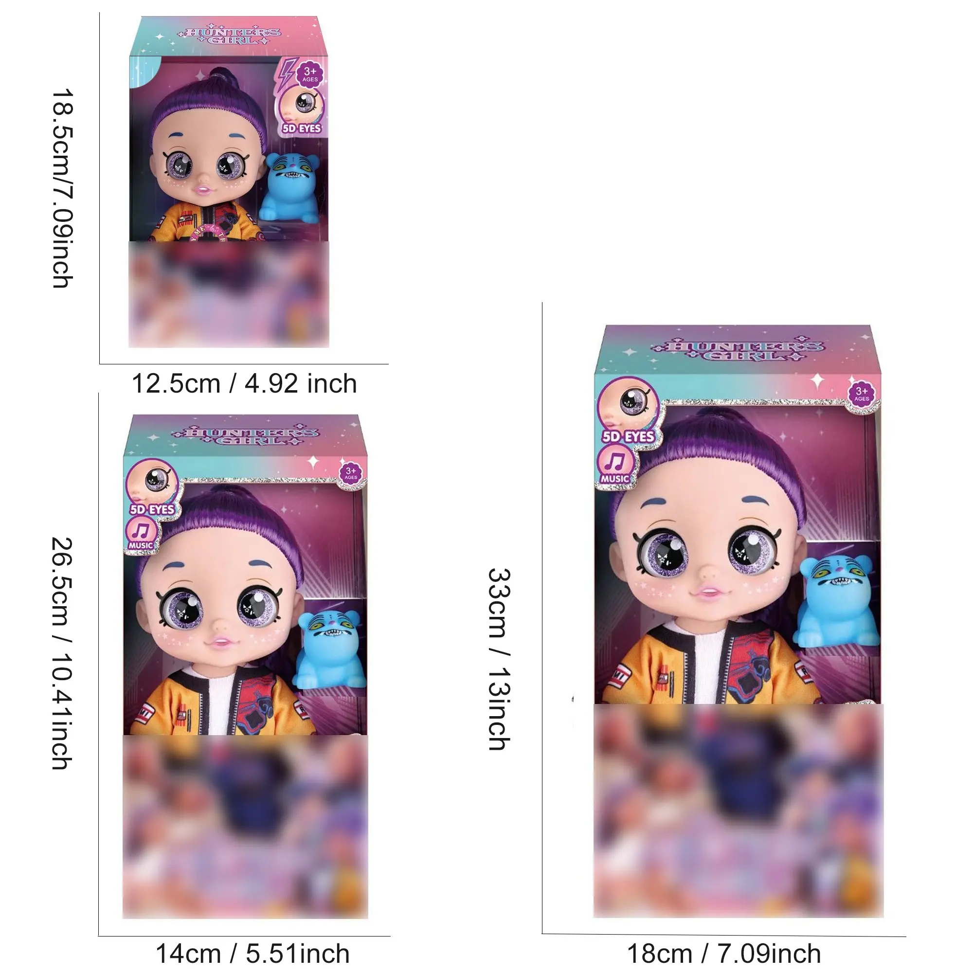 Kpop Anime Action Figure Dolls, Rumi Mira Zoey Idol Group Toys, 5D Shiny Eyes, Musical Jointed, Fan Collection & Kids Gift, 7/10/13 Inch
