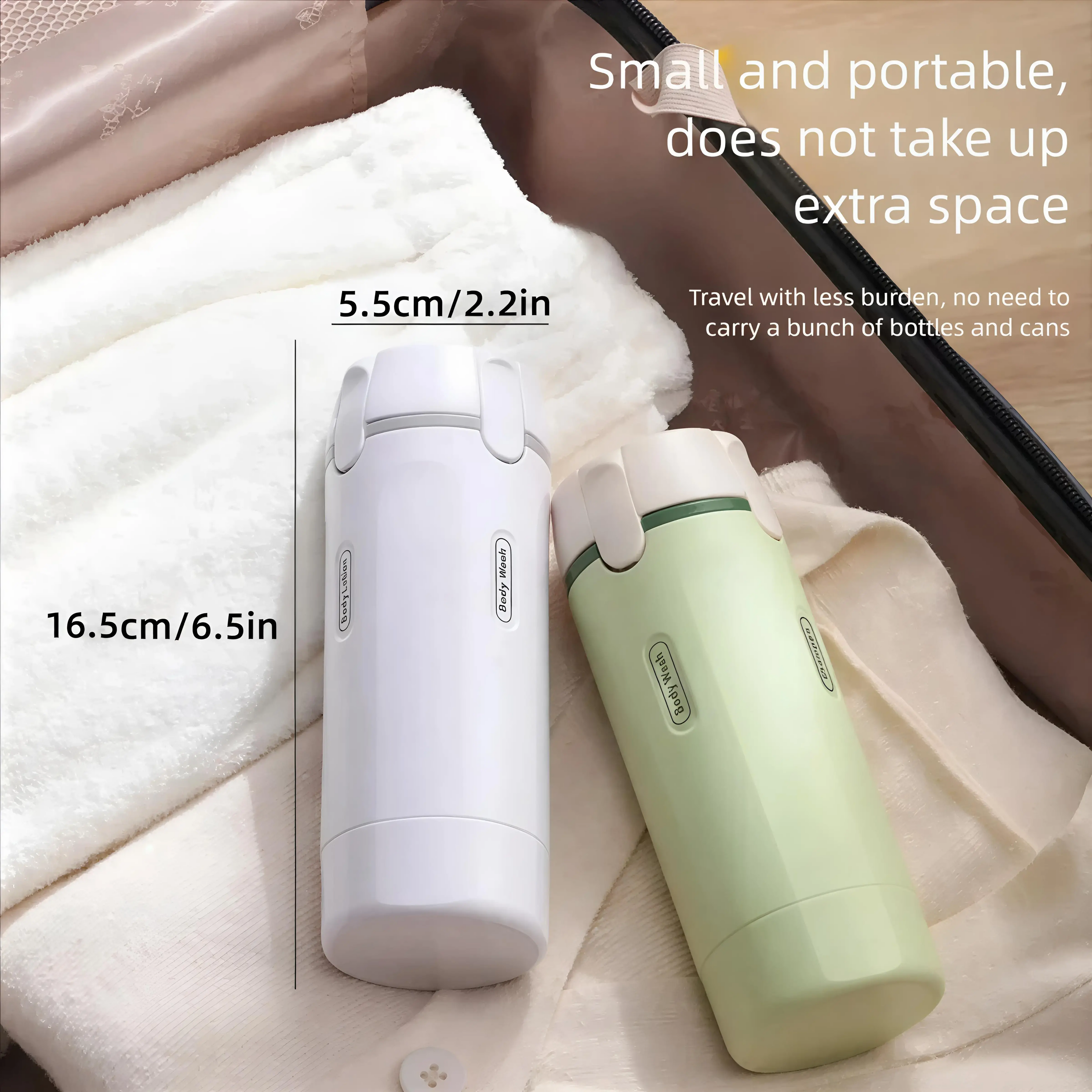 4-in-1 Portable Cosmetic Shampoo Dispenser Storage Bottle Plastic Travel Friendly Compact Design for Easy Carrying