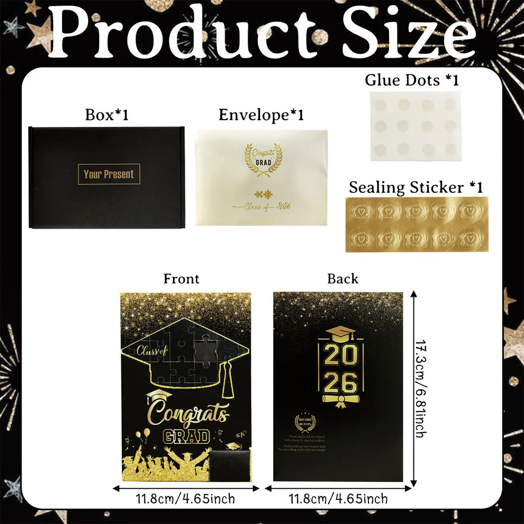 300s Voice Recordable Greeting Card - Class of 2026 Graduation Guestbook