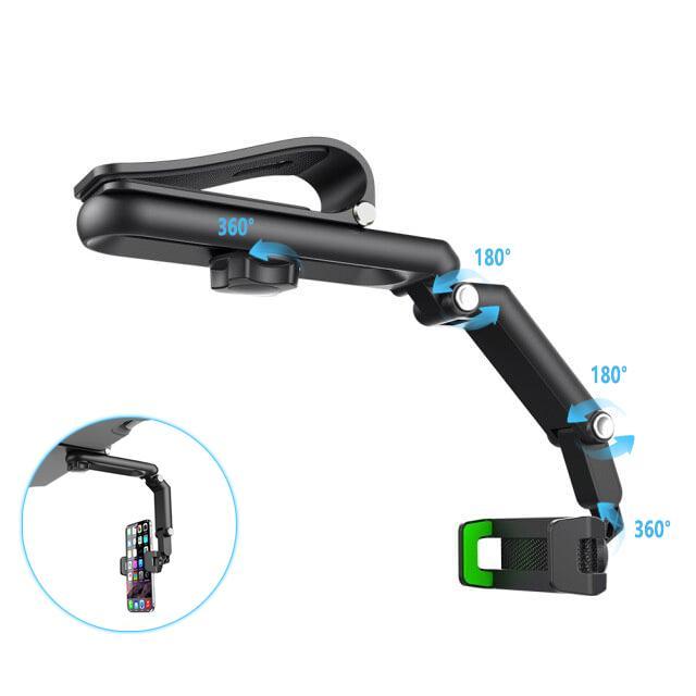 1080° Multi-Function Car Sun Visor Phone Holder | 360° Rotatable Retractable | Universal Fit for All Scenes