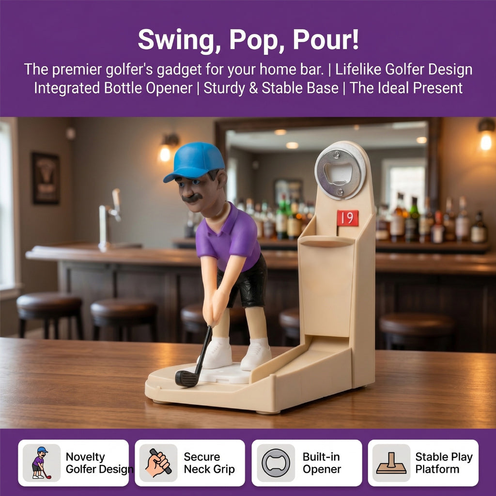 Mini Golf Bottle Opener Game, Novelty Beer Cap Launcher, Funny Gift for Golf Lovers