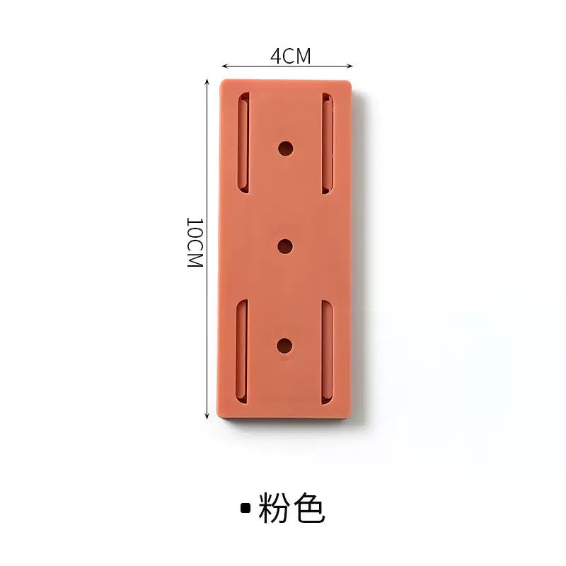 10 Counts Adhesive Punch-Free Socket Holder, Self Adhesive Desktop Socket Fixer, Power Strip Holder Wall Mount with Cable Organizer Clips, Suitable for WiFi Routers, Remote Controls