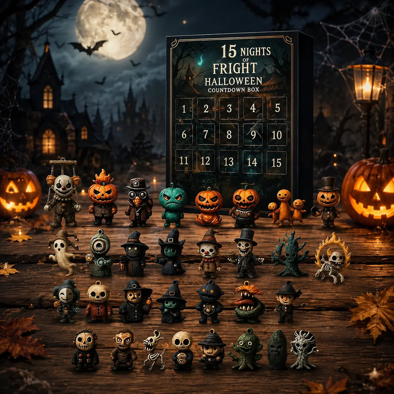2026 Halloween Countdown Advent Calendar, 15-Day or 31-Day “Nights of Fright” Blind Bag Surprise Gift Box with Collectible Mini Figures & Charms