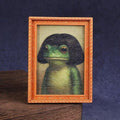 1pc Funny Frog Magnet - Mini Fridge Magnet with Green Frog & Haircut, Modern Kitchen Decor, Durable Wood Construction for Refrigerator, Fridge