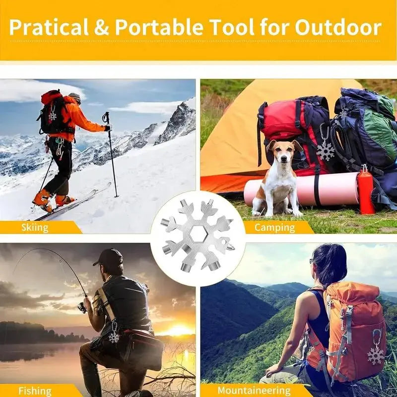 Viral 18-in-1 Snowflake Multi-tool  Stainless Steel Portable Wrench
