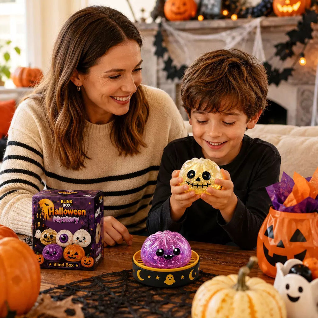Halloween Dumpling Squishy Toy with Steamer-Style Storage Box, Slow-Rising Squeeze Toy, Spooky Sensory Party Favor & Gift