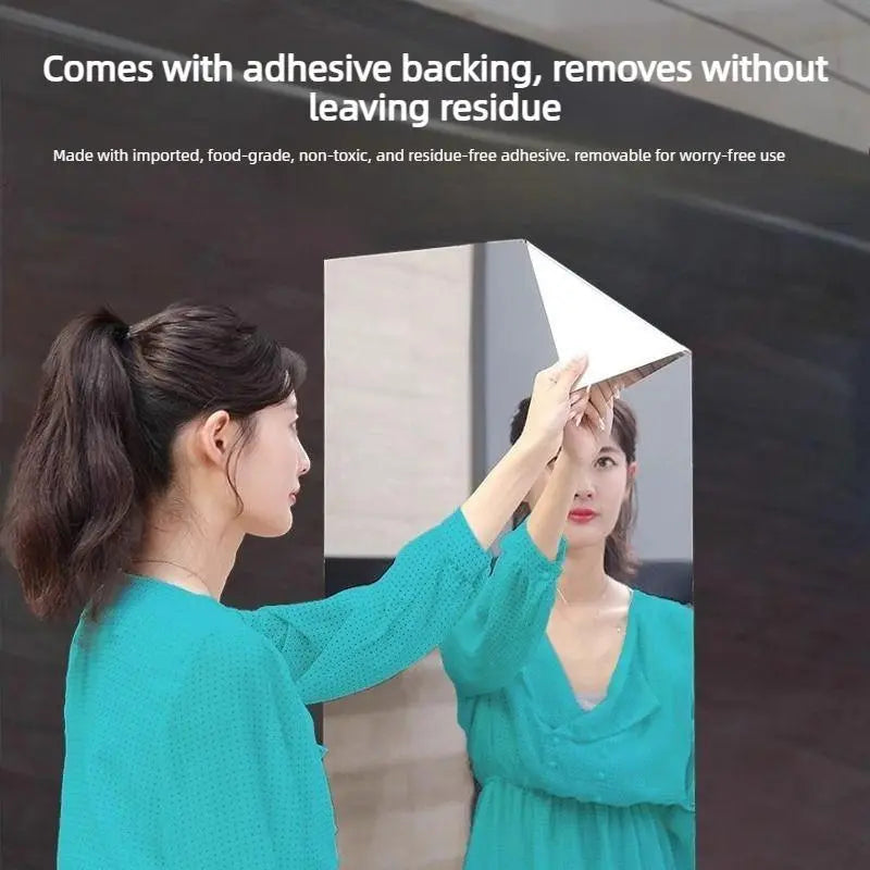 Self-adhesive mirror sticker with backing tape, 20 × 40 inch