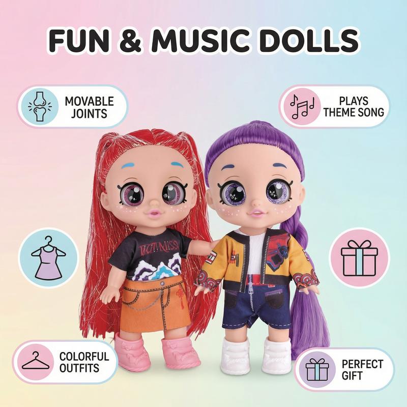 Kpop Anime Action Figure Dolls, Rumi Mira Zoey Idol Group Toys, 5D Shiny Eyes, Musical Jointed, Fan Collection & Kids Gift, 7/10/13 Inch