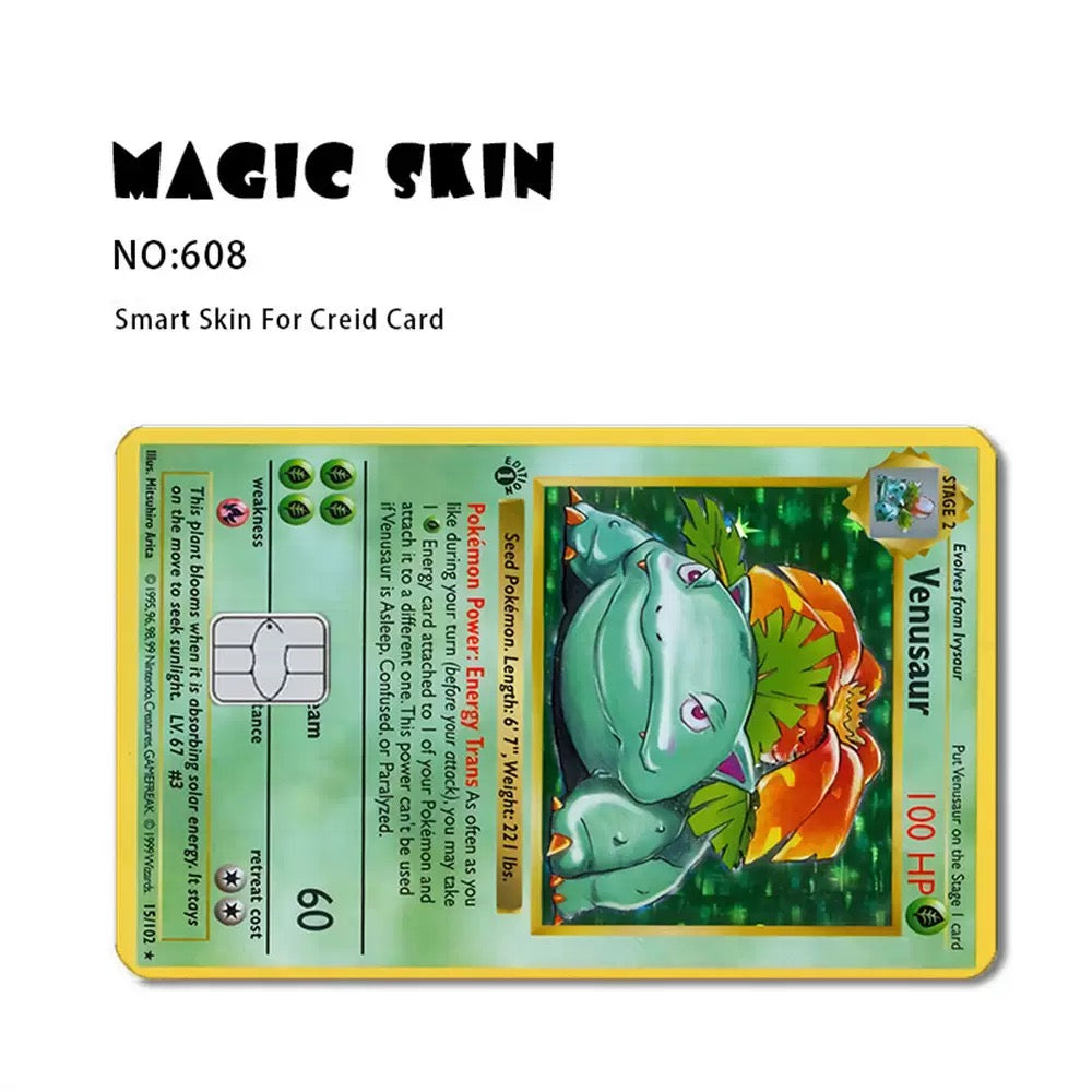 Fire Dragon Classic Card Skin Stickers – 1 Set (Front & Back), Decorative Credit & Debit Card Covers