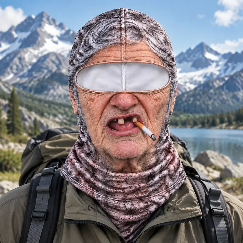 Funny Old Man Winter Face Mask, 3D Realistic Balaclava with Stretch Fit for Skiing, Snowboarding, Outdoor Cold Weather, Parties & Funny Photos