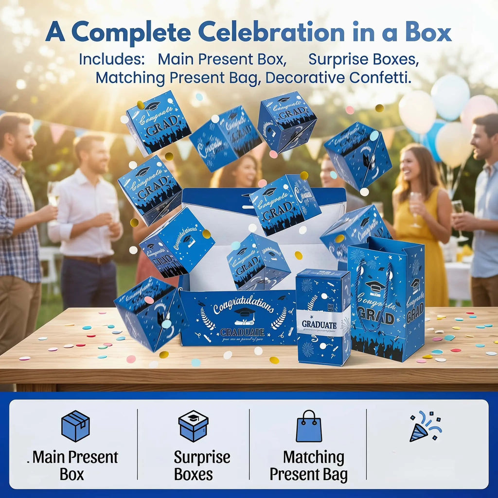 2026 Graduation & All-Occasion Creative Pop-Up Explosion Gift Box - Folding Bounce Red Envelope for Birthdays, Anniversaries & Proposals