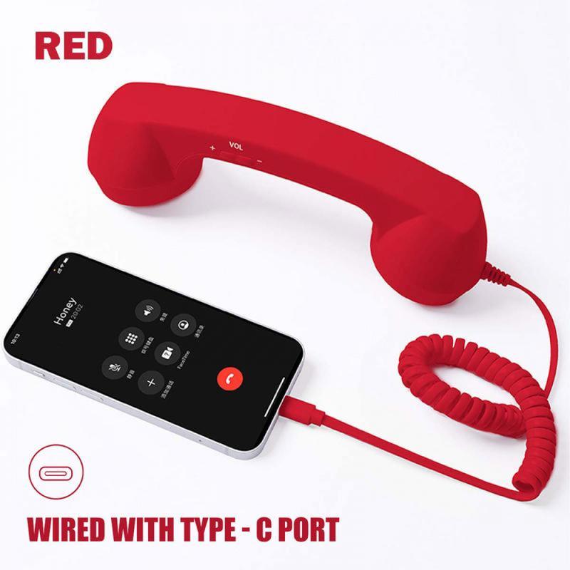 Retro Choice-Bluetooth Phone Handset, Wireless/Wired & USB Mobile Phone Receiver for Comfortable Calls, Type-C Port, Perfect for Halloween, Christmas & Part, excellent sound quality,headphone earphones noise reduction, Cyber Monday Black Friday