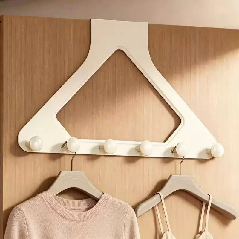 6-Hook Over-the-Door Hanger – Space-Saving Triangle Door Organizer