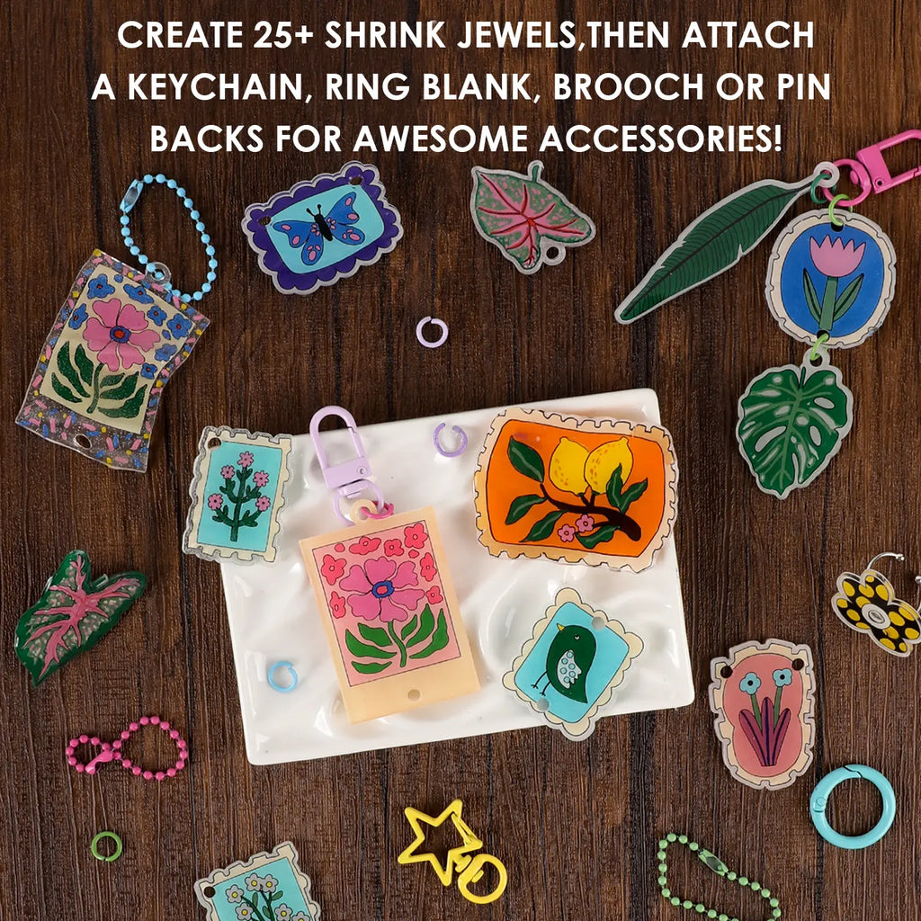 Grabie Shrink to Sparkles Craft Kit, Shrinky Dinks, Retro Style, Vintage Style