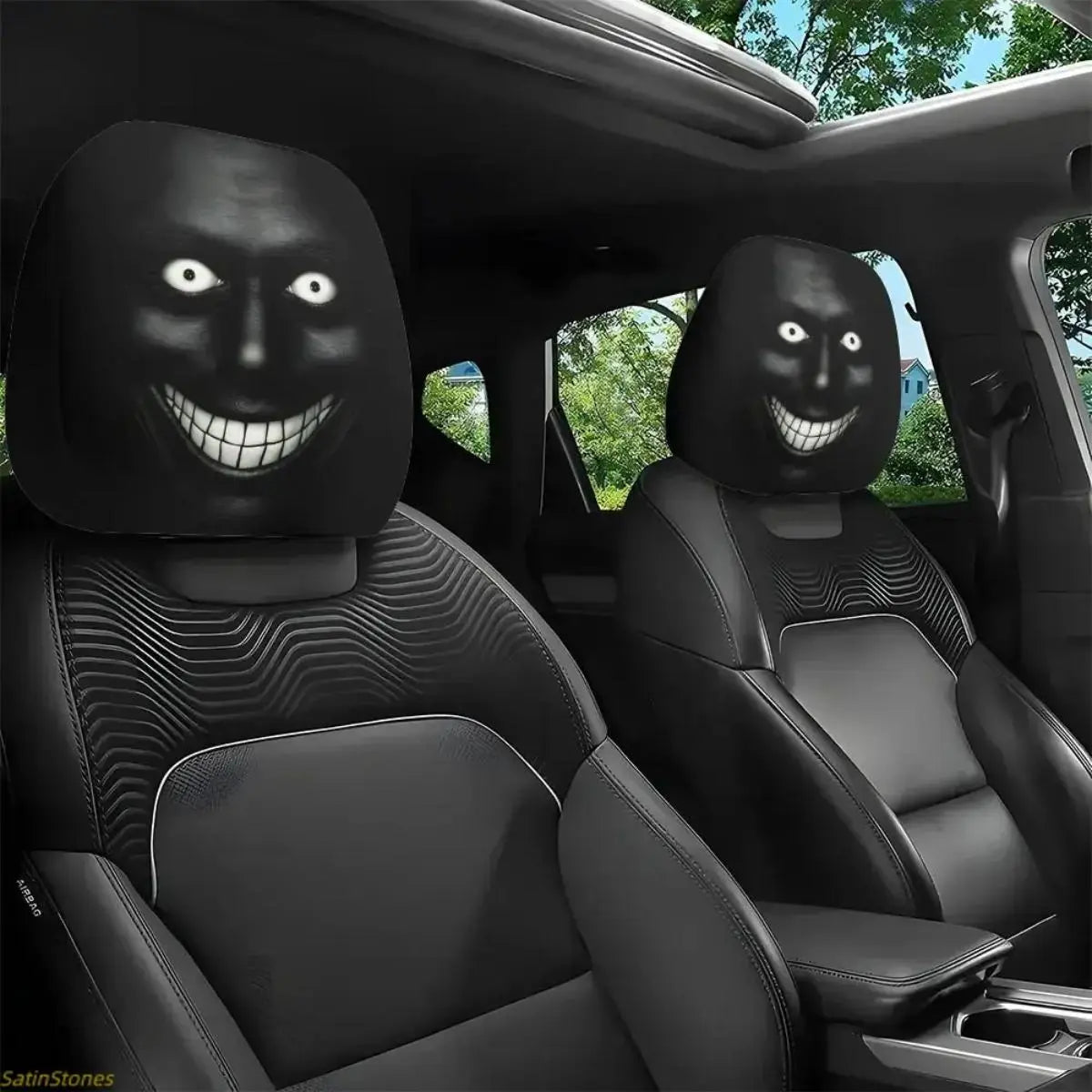 Gothic Devil's Eye Headrest Covers - Washable (Set of 2)