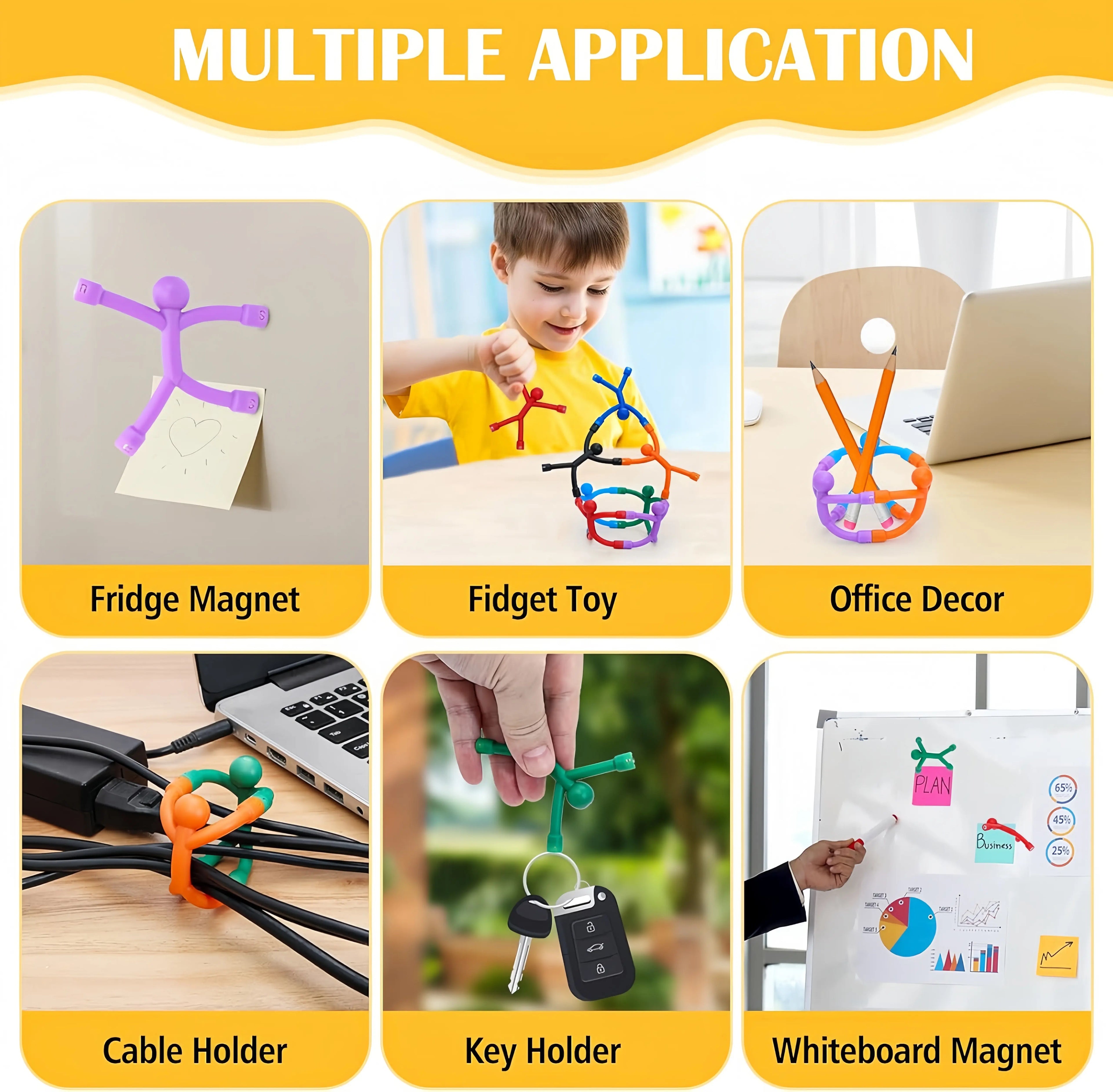 10pc Magnetic Fidget People Toys | Sensory Building Figures for ADHD & Stress Relief