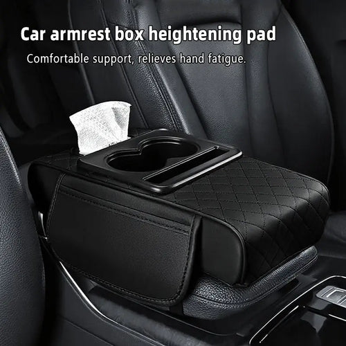 4-in-1 Car Armrest Organizer & Mat with Cup and Phone Holder