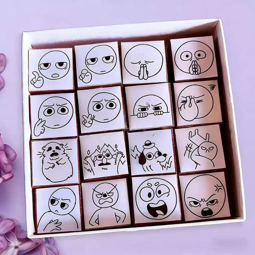 16-Piece Book Annotation Stamp Set, Mini Reading Reaction Stamps for Book Lovers, Journals and Planners