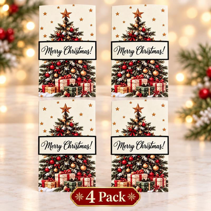 DIY Pull-Out Christmas Card with Hidden Messages, Insert Your Own Gift Card & Photos, Fun Sliding Surprise Card for Holiday Gifts, Friends & Family
