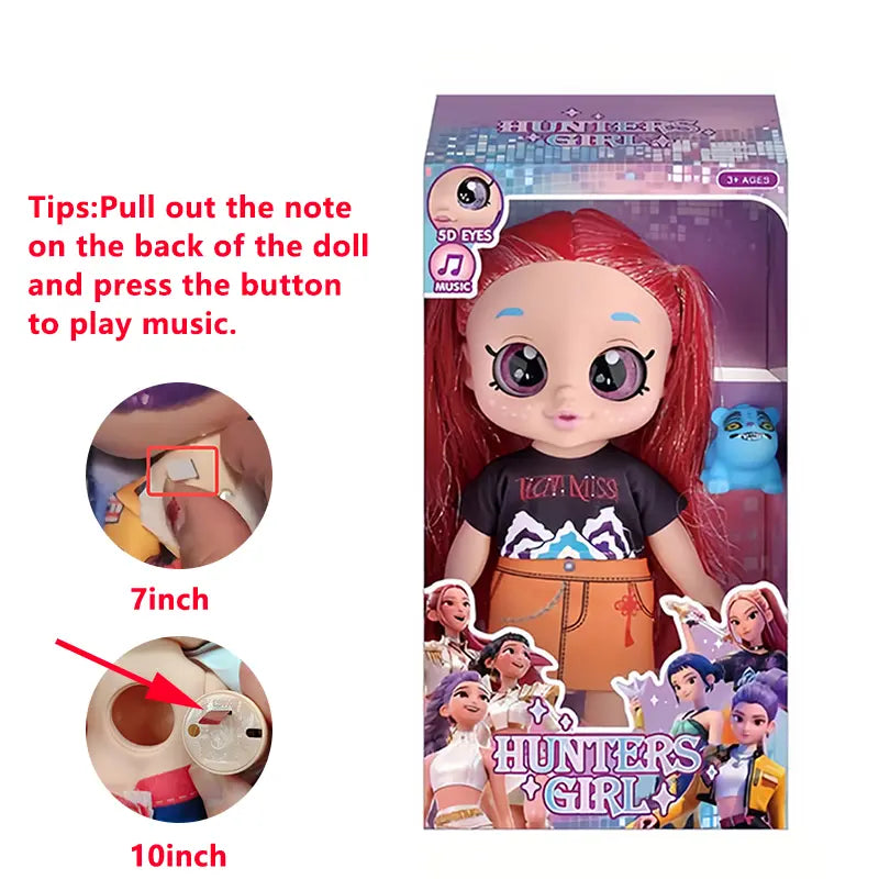 Kpop Anime Action Figure Dolls, Rumi Mira Zoey Idol Group Toys, 5D Shiny Eyes, Musical Jointed, Fan Collection & Kids Gift, 7/10/13 Inch