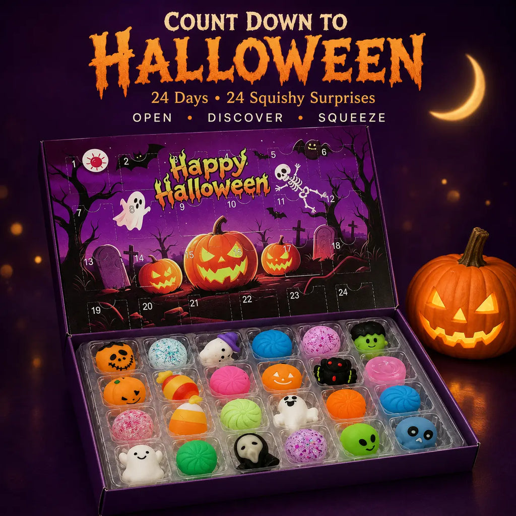 24-Piece Halloween Squishy Surprise Box, 24-Day Countdown Sensory Fidget Toy Set, Soft Squeeze Halloween Gifts & Party Favors