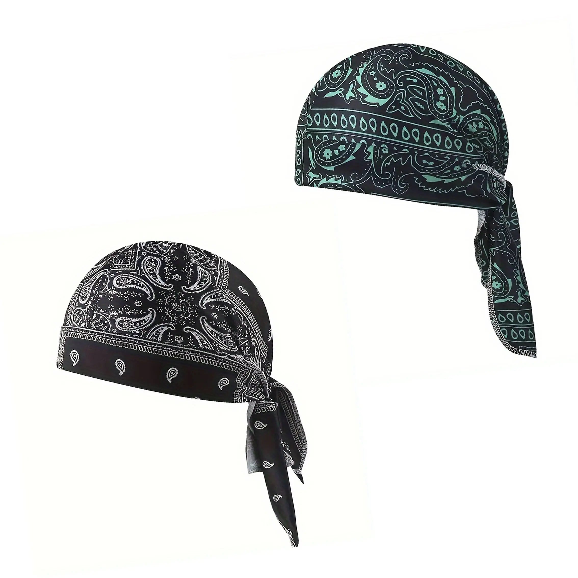 Paisley Cooling Headscarf Cap Set, Motorcycle Pirate Head Wrap Safety Helmet Liner, Elastic Fit Hand Washable Multifunctional Outdoor Headwear for Athletes & Outdoor Enthusiasts