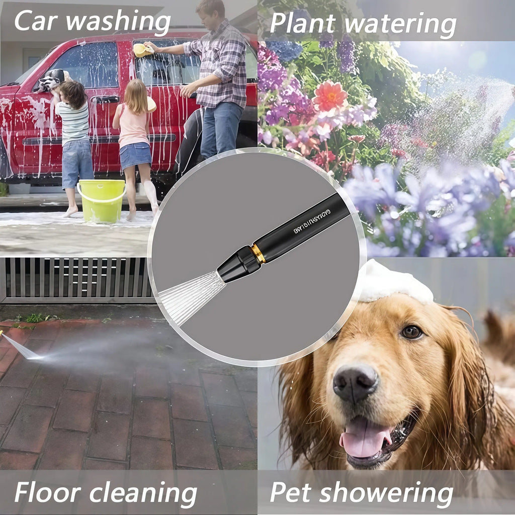 Home high-pressure car wash water gun with booster nozzle and hose, a must-have for watering plants and vegetables, and car washing