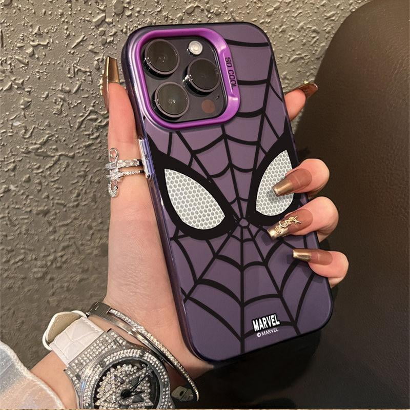 Cool Black Spider Web Phone Case for iPhone 7–17 Series, Stylish Protective Cover for Teens and Adults
