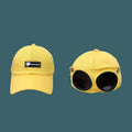 Retro Aviator Goggles Baseball Cap with Flip-Down Sunglasses, Regular & Cat Ear Styles