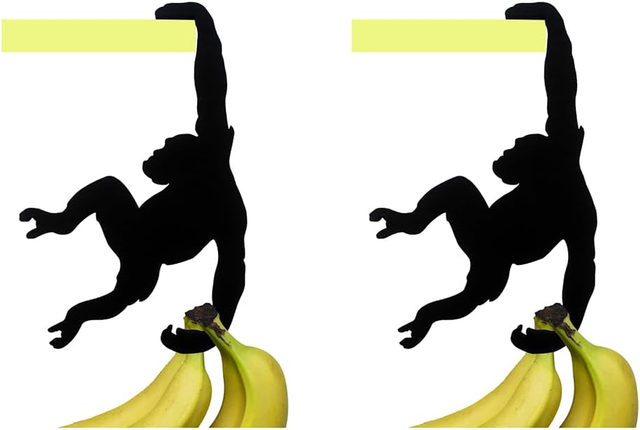 Orangutan Banana Hook – Funny Monkey-Shaped Wall Holder for Keys, Bags, Hats & Headphones-3Pieces