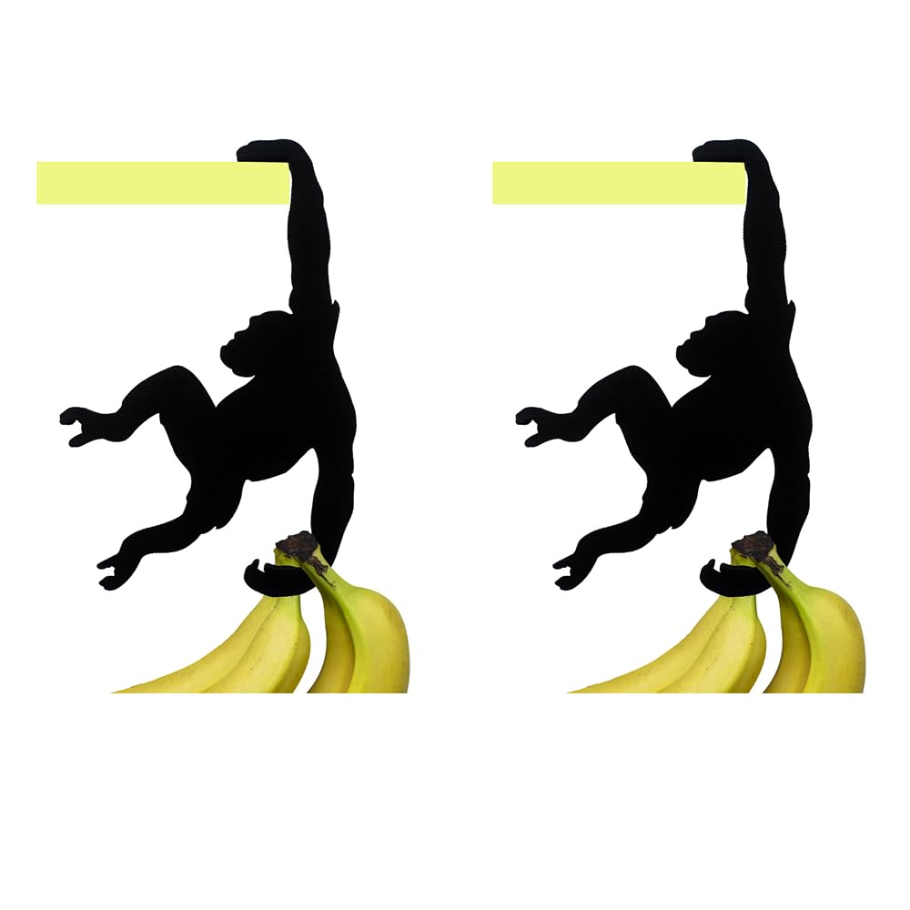 Orangutan Banana Hook – Funny Monkey-Shaped Wall Holder for Keys, Bags, Hats & Headphones-3Pieces