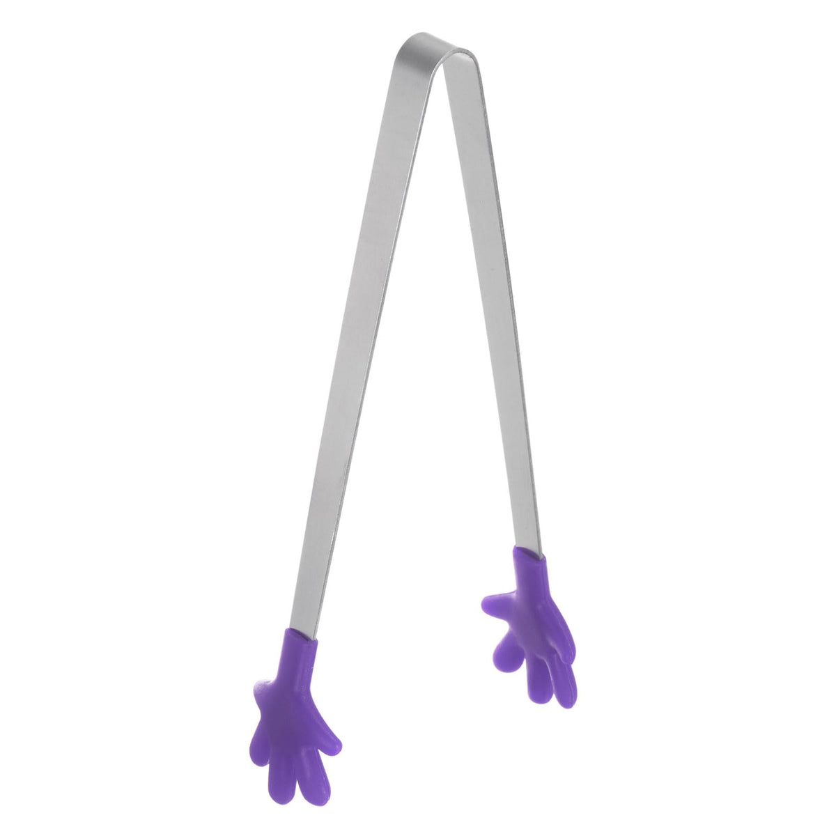 Mini Hand-Shaped Food Tongs, 5.67 in Stainless Steel Kitchen Tongs with Silicone Tips for Ice, Snacks, Fruit, Cooking & BBQ