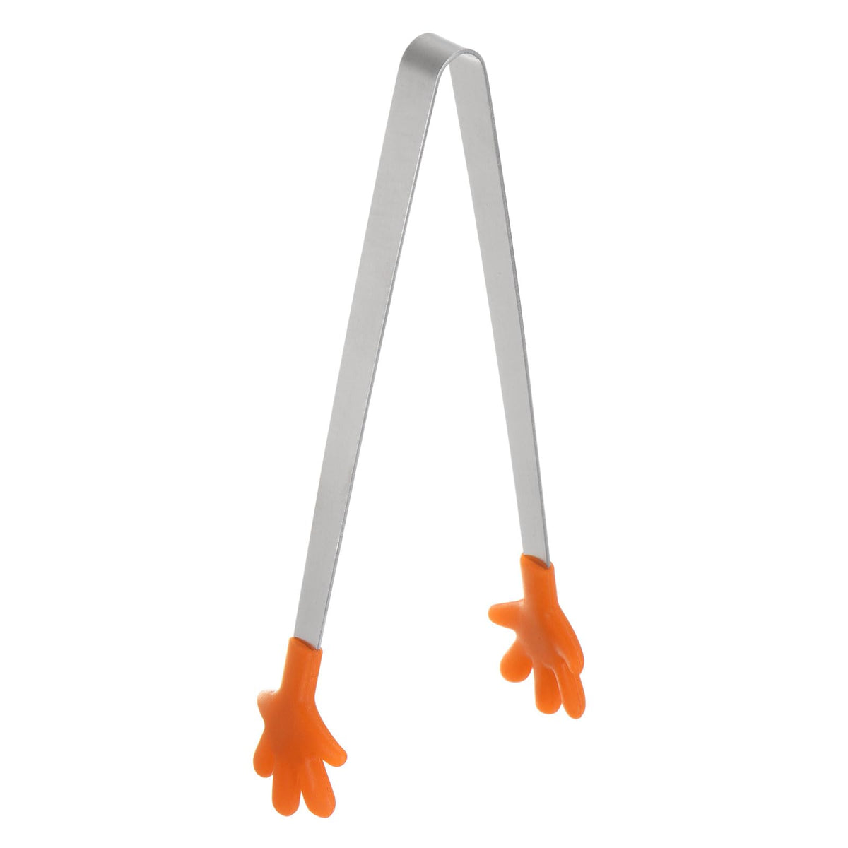 Mini Hand-Shaped Food Tongs, 5.67 in Stainless Steel Kitchen Tongs with Silicone Tips for Ice, Snacks, Fruit, Cooking & BBQ