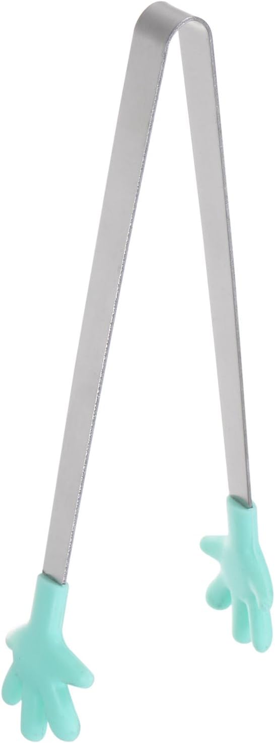 Mini Hand-Shaped Food Tongs, 5.67 in Stainless Steel Kitchen Tongs with Silicone Tips for Ice, Snacks, Fruit, Cooking & BBQ