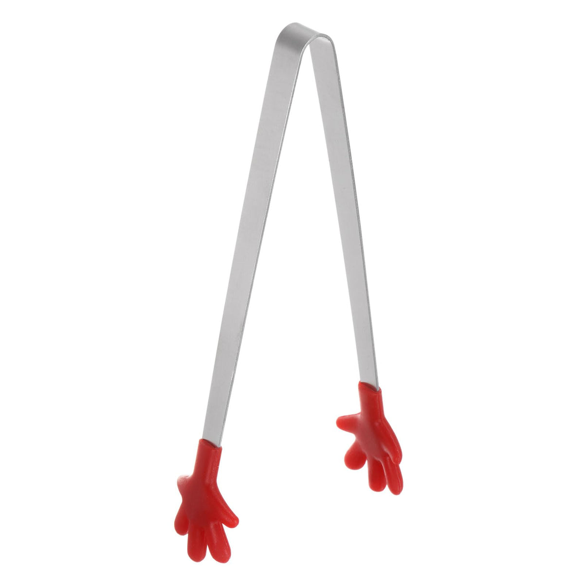 Mini Hand-Shaped Food Tongs, 5.67 in Stainless Steel Kitchen Tongs with Silicone Tips for Ice, Snacks, Fruit, Cooking & BBQ